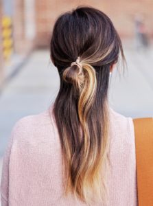 balayage hair in bun
