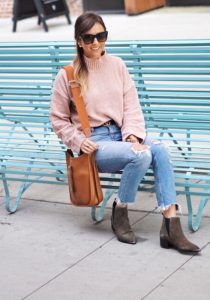 blush chenille sweater with celine catherine sunglasses