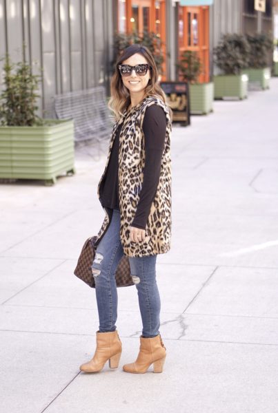 leopard vest with rag and bone newbury boots