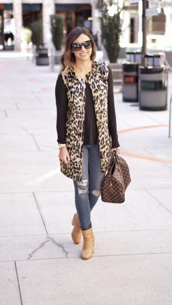 leopard vest with louis vuitton speedy 30