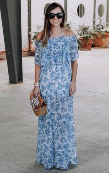 cat eye sunglasses with blue floral show me your mumu maxi