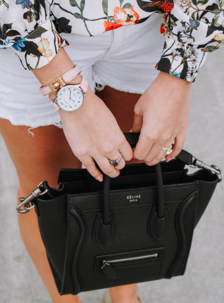 hermes bracelet and pink watch with celine nano