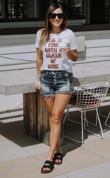 3x1 shorts with all is fine with wine tee
