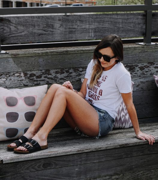 all is fine with wine tee with celine luca sunglasses