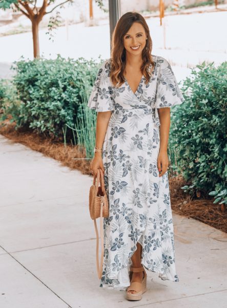 Before You blue floral maxi dress