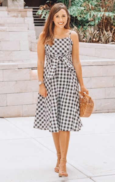 stuart weitzman nearlynude with chicwish gingham bow dress