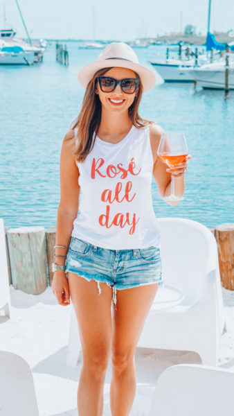 rose all day tank with one teaspoon shorts