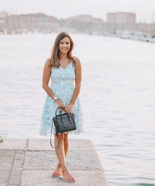 chicwish mint lace dress with black celine nano in marseille
