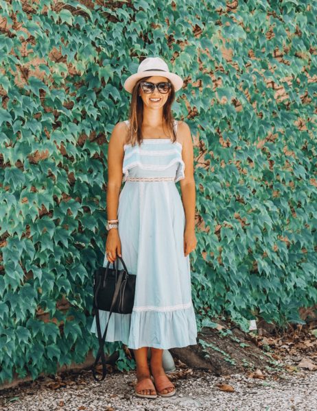 chicwish chambray dress with celine sunglasses in marseille