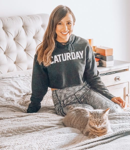 caturday sweatshirt with cat
