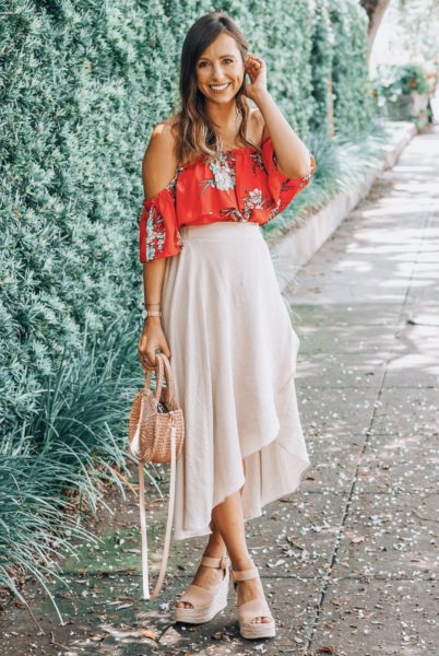 clare v blush petite alice with beyond boutique wrap skirt