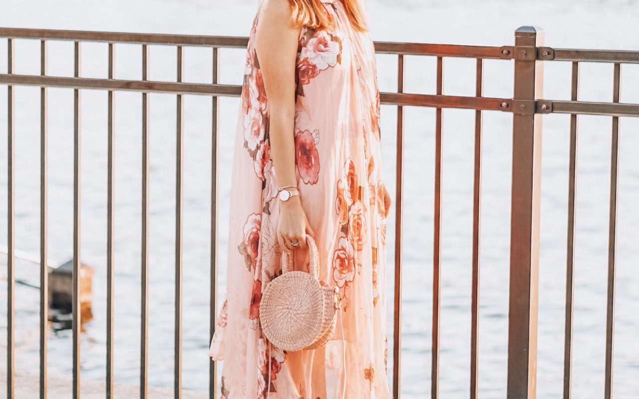 stuart weitzman nearlynude with chicwish pink rose maxi