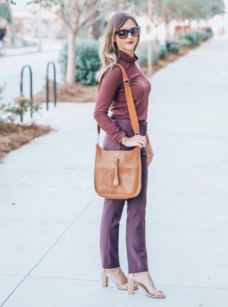 theory turtleneck with reiss pants with hermes evelyne