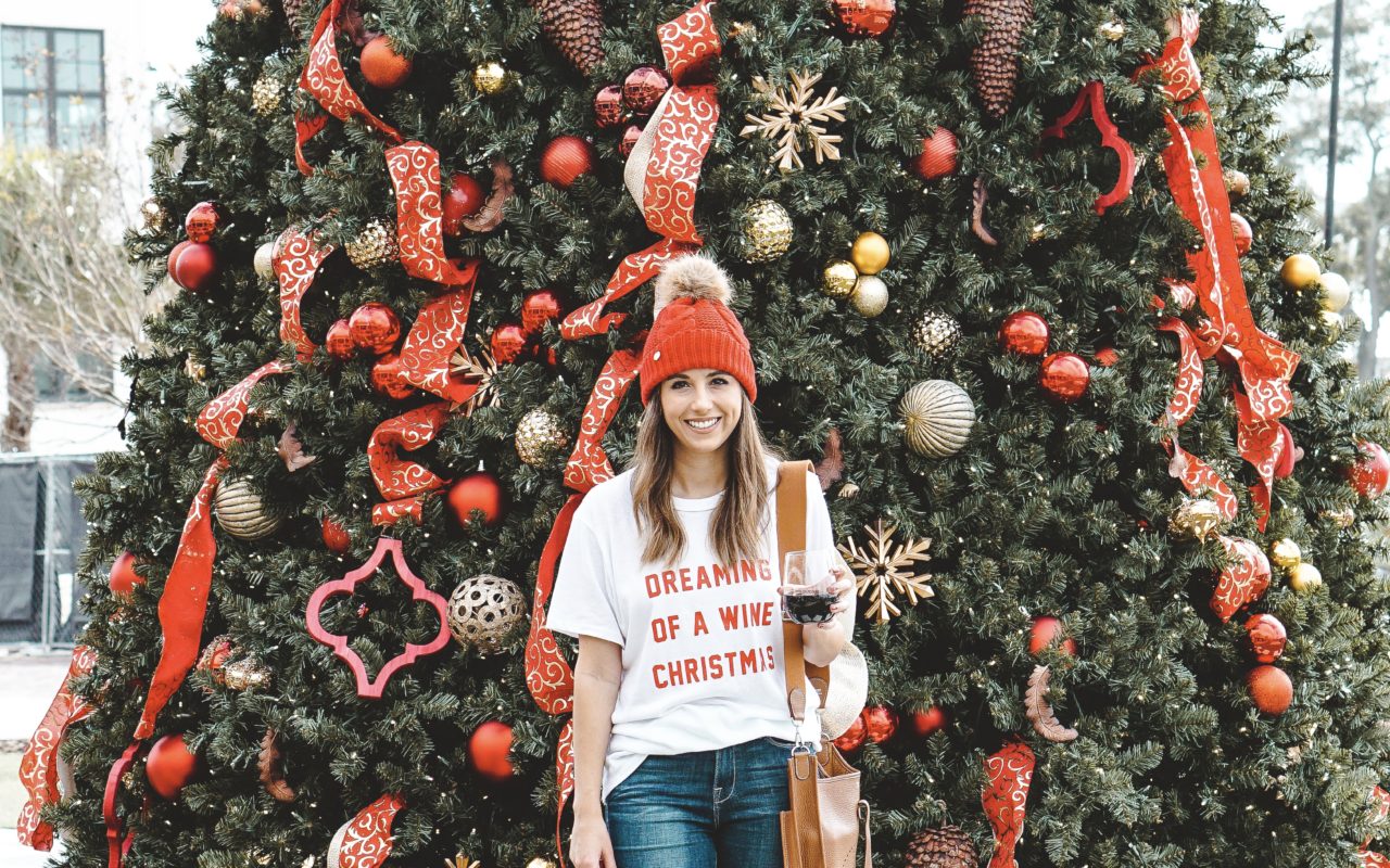 wine christmas tee with marlo boots