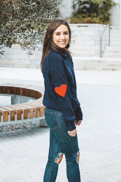 Heart and Soul Patched Knit Sweater