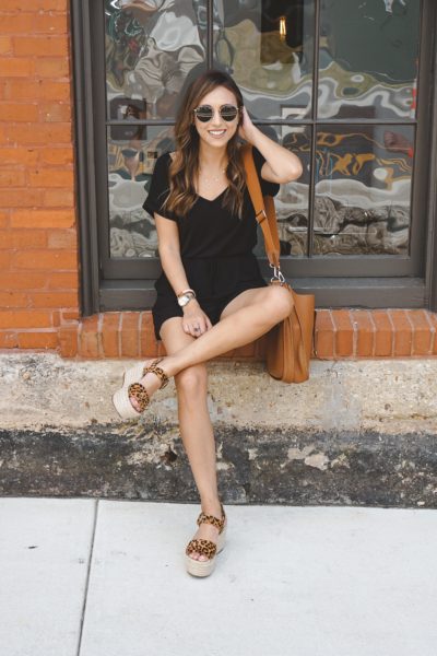 z supply black jersey romper with rayban icons