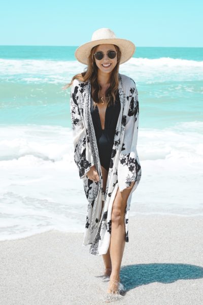 lulus black one piece suit with billabong coverup