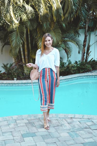 willow clay striped culottes