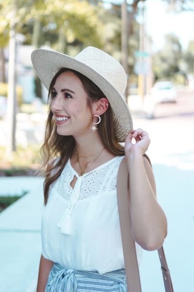 j bubs earrings with brixton hat