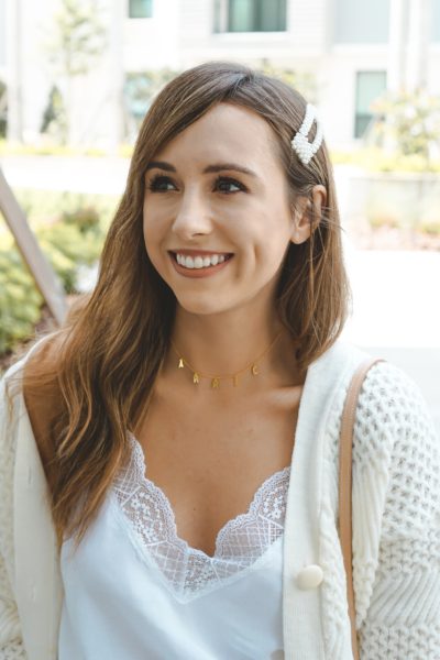 white lace cami with brook and york necklace