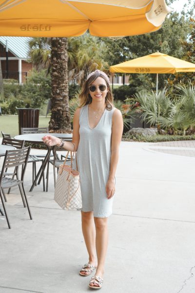lamade grey grace dress with lv neverfull