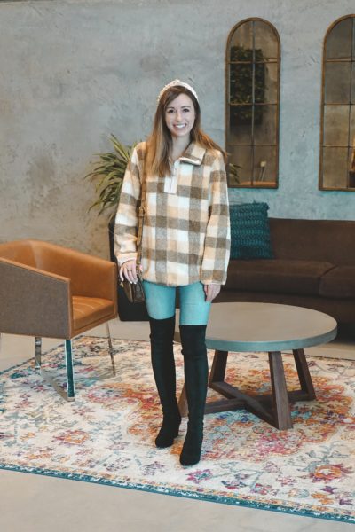 goodnight macaroon aniya pullover with over the knee boots