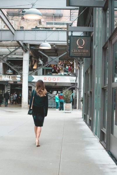 j crew navy velvet skirt with navy rag and bone sweater