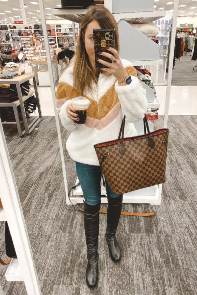 goodnight macaroon chevron pullover with lv neverfull
