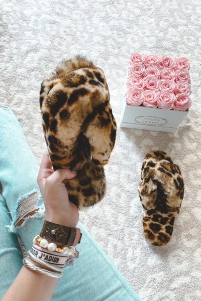 emu australia leopard slippers with roses