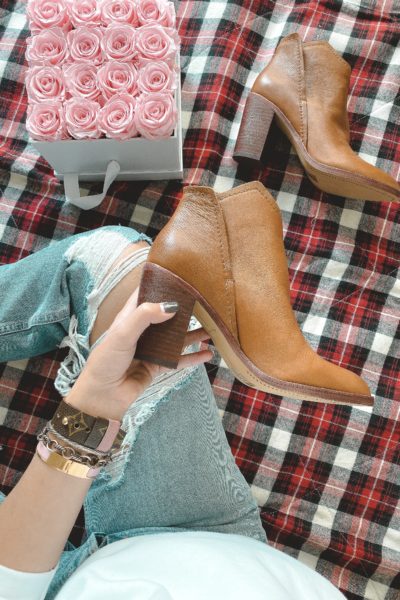 dolce vita shep booties with roses
