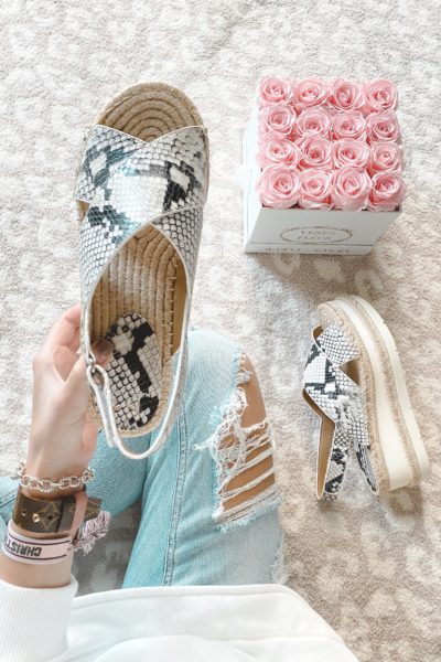 marc fisher gandy snakeskin espadrille with roses