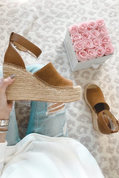 marc fisher brown adalyn wedges with roses