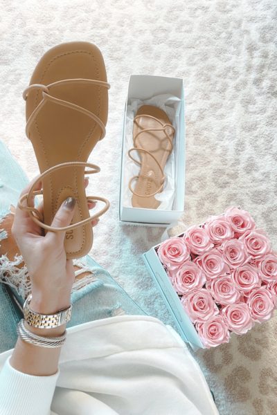 schutz aimi sandals with roses