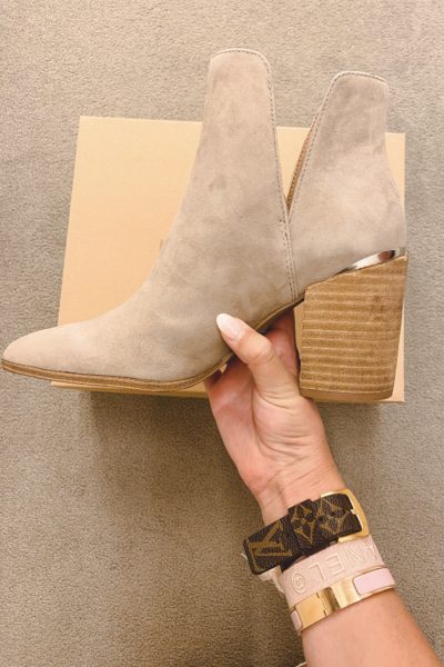 nordstrom anniversary sale 2020 steve madden taupe Kaylah Pointed Toe Bootie