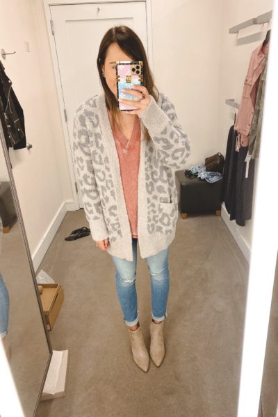 nordstrom anniversary sale 2020 treasure bond thermal with barefoot dreams leopard cardigan