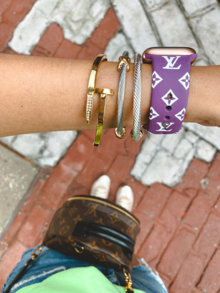 purple silicone louis vuitton apple watch band and styled collection bracelets