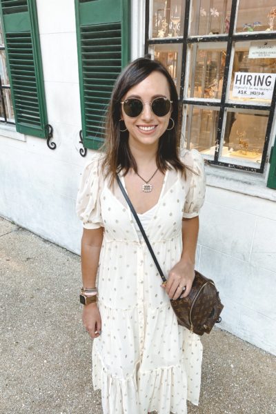 salt water luxe caroline maxi dress with louis vuitton palm springs mini and gucci necklace