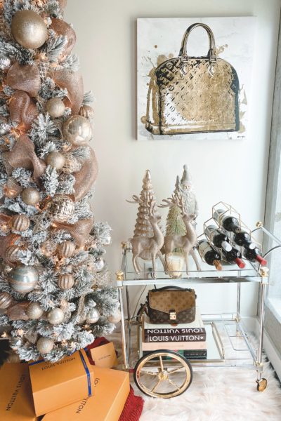 Christmas Bar Cart Decor - StyledJen