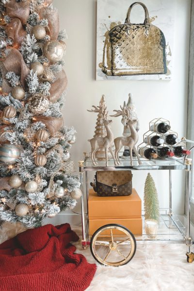 Christmas Bar Cart Decor - StyledJen