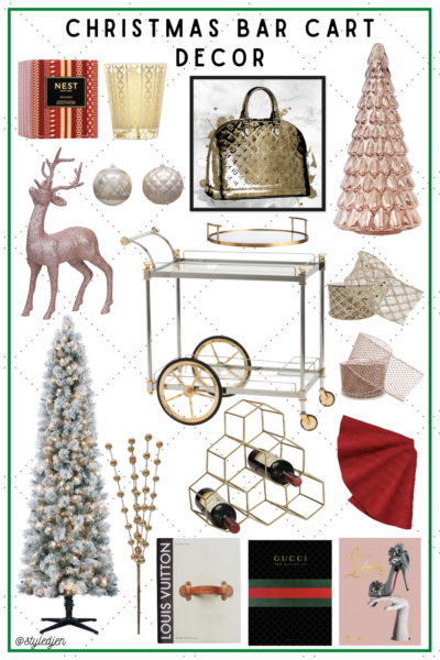 christmas bar cart decor