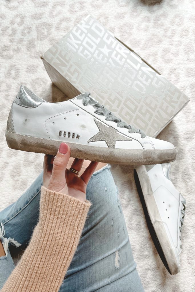 golden goose white superstar sneakers with box