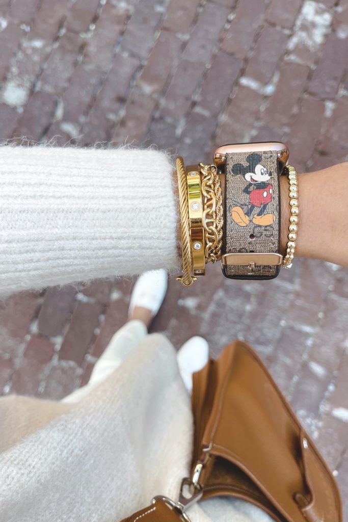 gucci disney apple watch band with gold bracelets