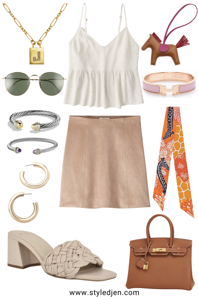 abercrombie trapeze tank with free people modern femme skirt and hermes birkin