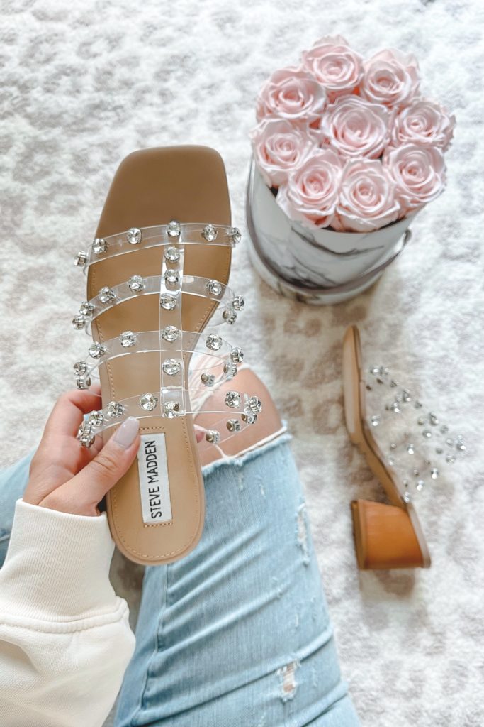 steve madden intricate sandals with roses