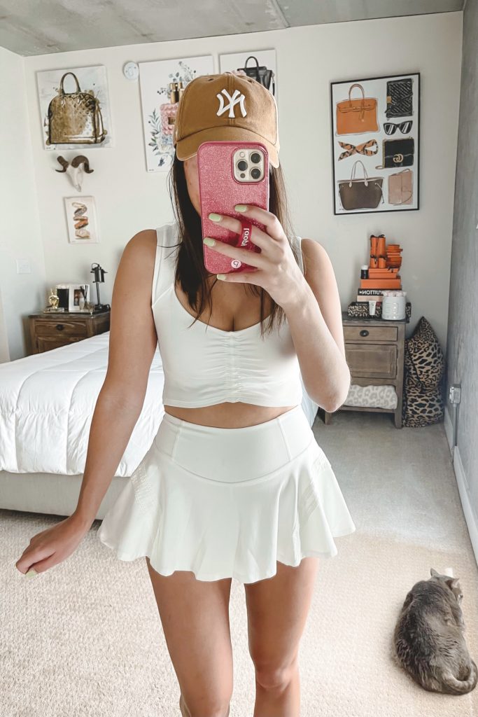 free people pleats and thank you skort and cami in white