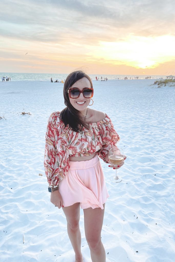 loves friends bosworth top with kiara shorts with sunset