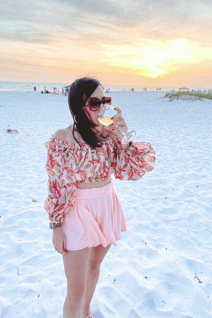 loves friends bosworth top with kiara shorts with beach sunset