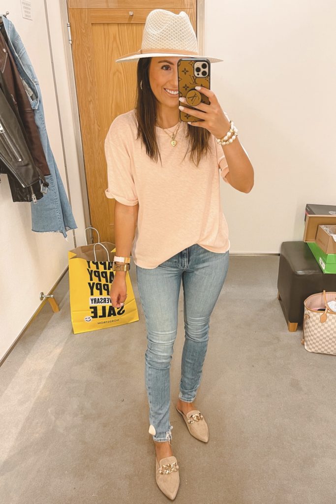 nordstrom anniversary sale free people cassidy tee with frame skinny jeans