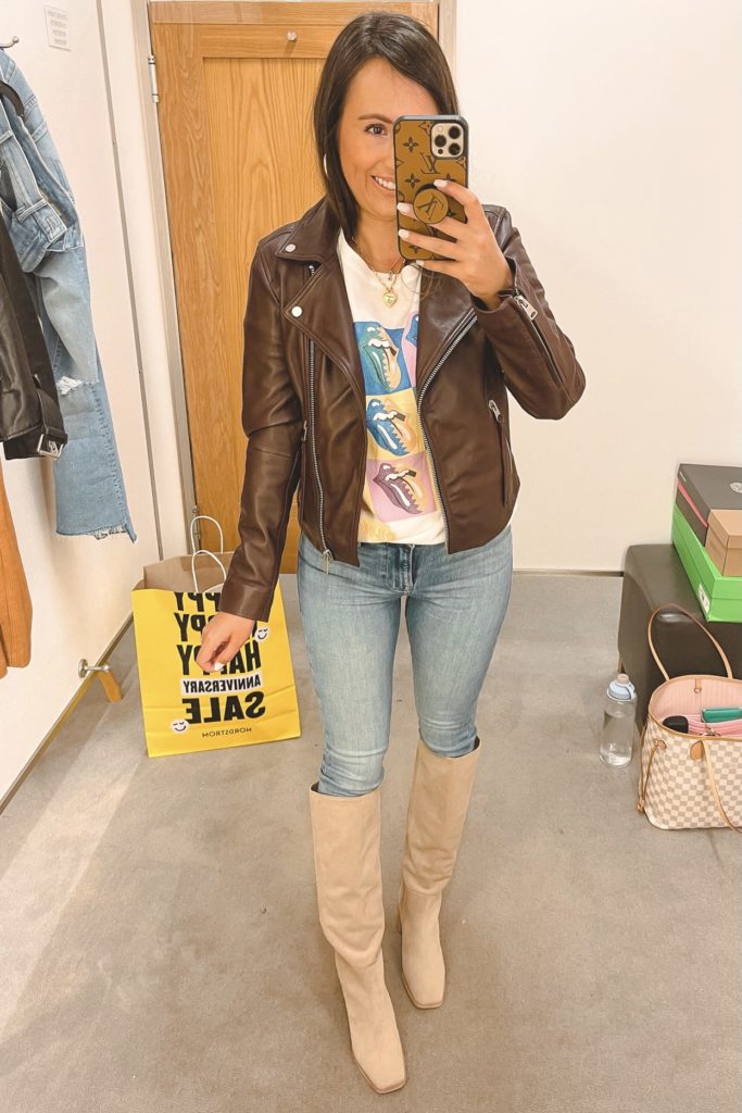 nordstrom anniversary sale allsaints dalby jacket with sam edelman olly boots