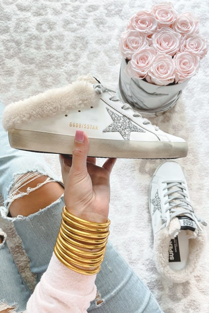 golden goose shearling sneakers